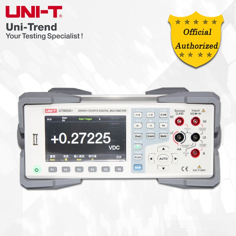 UNI-T UT805A + True RMS 자동 범위 벤치 탑 디지털 멀티 미터 고정밀 번지 방지 다기능 미터 USB
